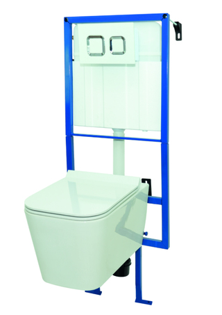 Hangend toilet Volledige Set, Allibert, Porselein, Wit
